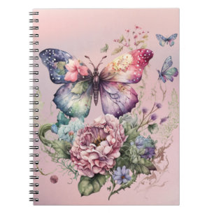Vlinder op Roze Notitieboek