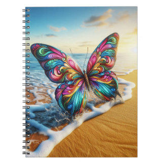 Vlinder op strand notitieboek