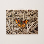 Vlinder op stro legpuzzel (Horizontaal)