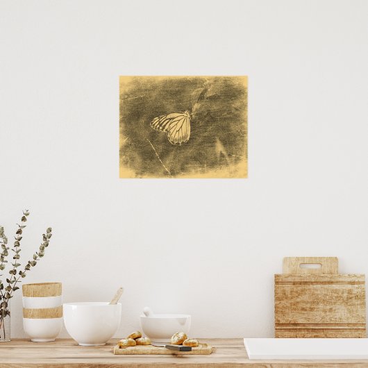 vlinder op ventilator #2 Posters (Keuken)