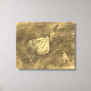vlinder op ventilator #2 Verpakt canvas Afdruk