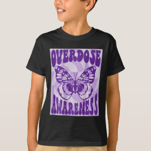 Vlinder Overdosis Awareness Paarse Lint T-shirt