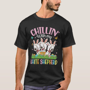 Vlinder paaseieren chillen met mijn witte shephe t-shirt