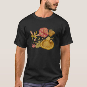 Vlinder Paddestoel Bloem Waterverf Schilderij T-shirt