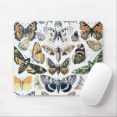  vlinder Papillon oude illustratie Muismat (Met muis)
