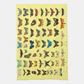 vlinder Papillon oude illustratie Theedoek (Verticaal)