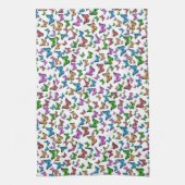  vlinder Papillon oude illustratie Theedoek (Verticaal)