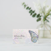 vlinder pastel glitter visitekaartje (Staand voorkant)
