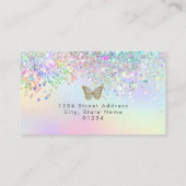 vlinder pastel glitter visitekaartje (Achterkant)