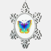 Vlinder Pauwen Oog Tin Sneeuwvlok Ornament (Rechts)