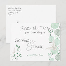 Vlinder Pistache Chrysanthemum Save the Date Aankondigingskaart