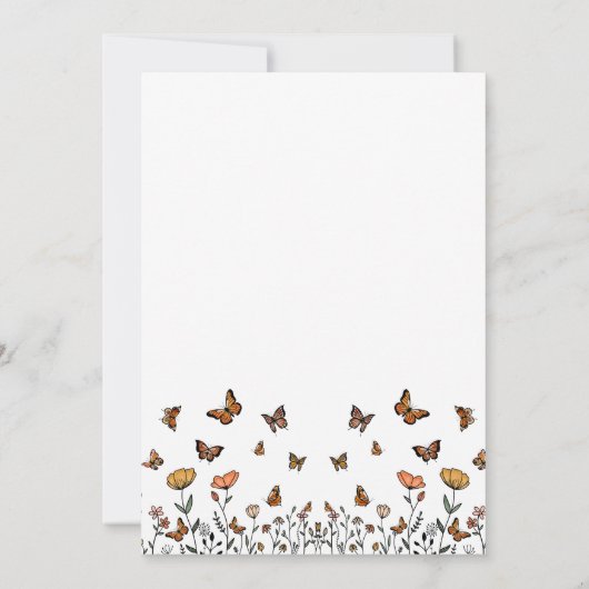 Vlinder, Poppy, Bunny & Paasvakantie Kaart (Achterkant)