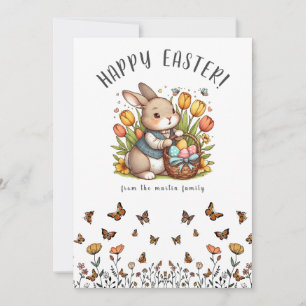 Vlinder, Poppy, Bunny & Paasvakantie Kaart