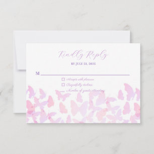 Vlinder Quinceañera RSVP-antwoordkaart RSVP Kaartje
