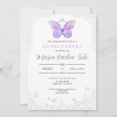 Vlinder Quinceañera Uitnodiging (Spaans) (Voorkant)