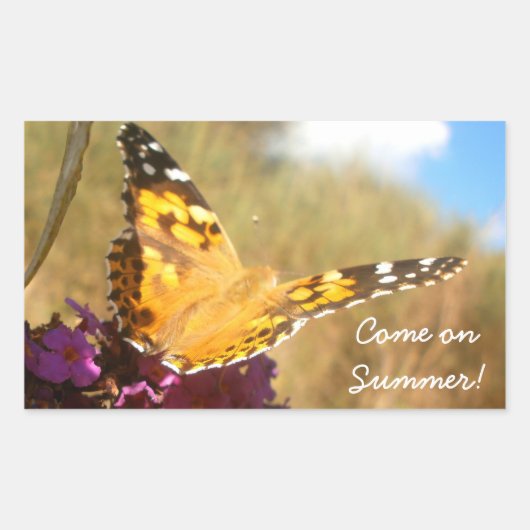 Vlinder. Rechthoekige Sticker (Voorkant)