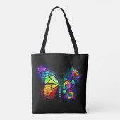 Vlinder regenboog bloem draagtas (Achterkant)