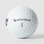 Vlinder regenboog bloem golfballen (Logo)