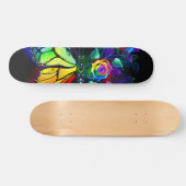 Vlinder regenboog bloem skateboard (Horizontaal)