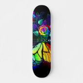 Vlinder regenboog bloem skateboard (Voorkant)