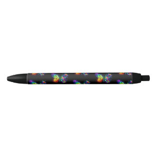 Vlinder regenboog bloem zwarte inkt pen