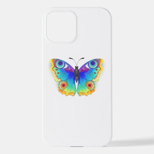 Vlinder Regenboog Pauwenoog iPhone Hoesje (Achterkant)