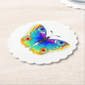 Vlinder Regenboog Pauwenoog Kartonnen Onderzetters (Gekanteld)