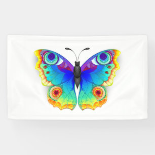 Vlinder Regenboog Pauwenoog Spandoek