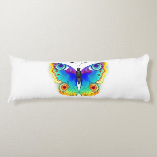 Vlinder Regenboog Vlinderoog Lichaamskussen (Voorkant)