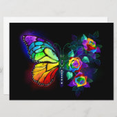 Vlinder regenboogbloem aankondiging (Voorkant / Achterkant)