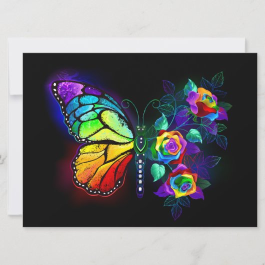 Vlinder regenboogbloem aankondiging (Voorkant)