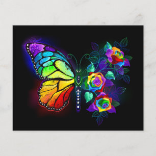 Vlinder regenboogbloem flyer