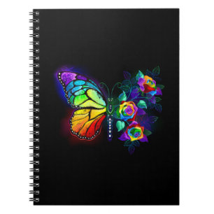 Vlinder regenboogbloem notitieboek