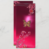 VLINDER ROBIJN , helder rood roze paars Kaart (Voorkant / Achterkant)