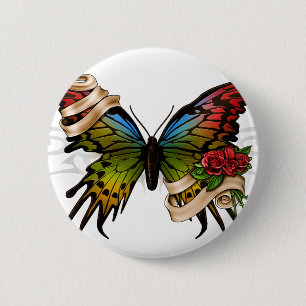 vlinder ronde button 5,7 cm