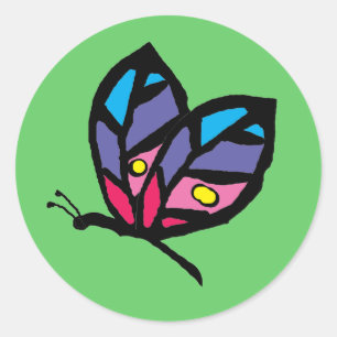 vlinder ronde sticker