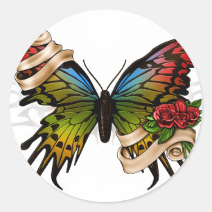 vlinder ronde sticker