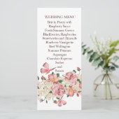 Vlinder Roze Bloementuin Bruiloft Menu (Staand voorkant)