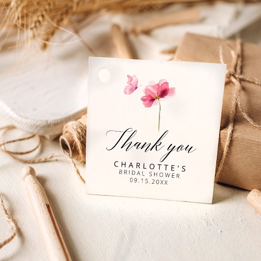 Vlinder Roze Bloemige Bruidsdouche Dank Je Wel Bedankjes Labels