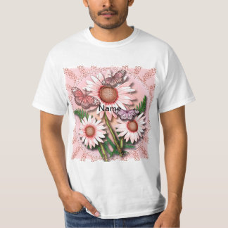 Vlinder Roze Madeliefjes T-shirt