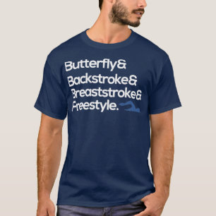 vlinder rugslag borstslag freestyle zwemmen t-shirt