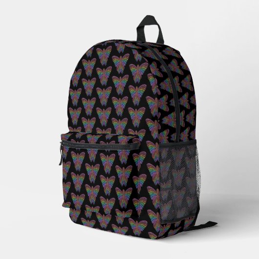 Vlinder Rugzak (zwart) - Backpack (Achterkant Hoek Rechts)