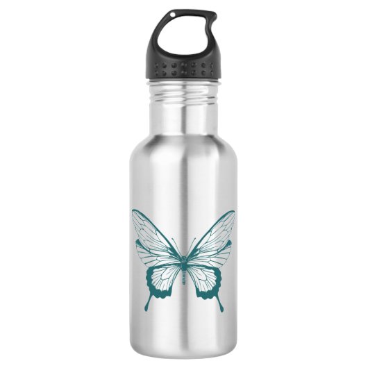 Vlinder RVS Waterfles (Voorkant)