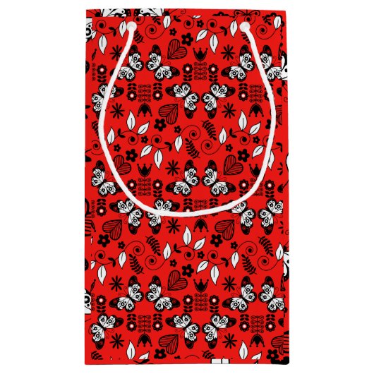 Vlinder Scandinavische volkskunst Klein Cadeauzakje (Achterkant)