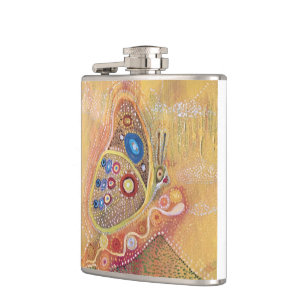 Vlinder schilderfles heupfles