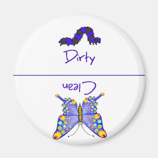 Vlinder schoon vuile vaatwasser magneet (Voorkant)