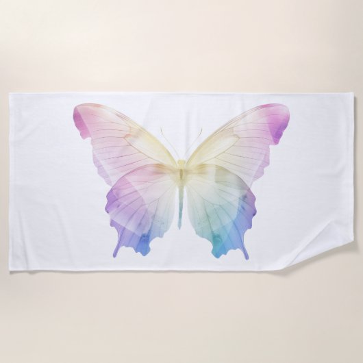 Vlinder silhouet in kleuren strandlaken (Voorkant)