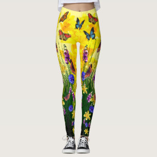 Vlinder Springtime Bloemen Leggings