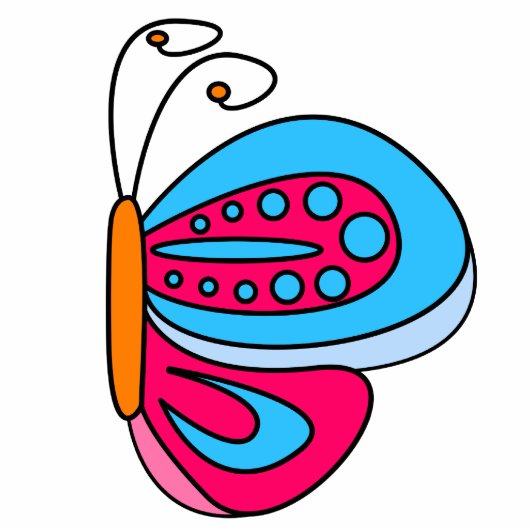 Vlinder Staand Fotobeeldje (Voorkant)