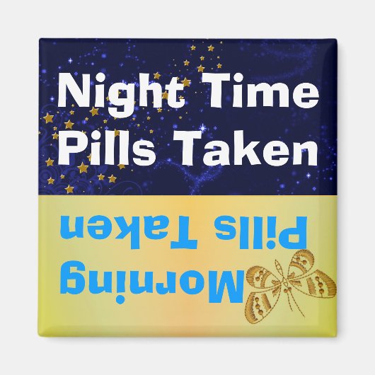 Vlinder & Sterren Medicatie Herinneringsmagneet Magneet (Voorkant)